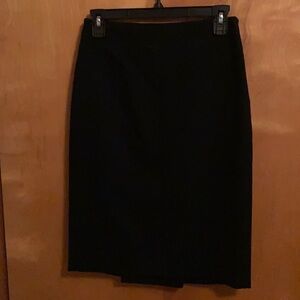 LOFT black wool pencil skirt